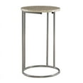 thumbnail image 1 of Linon Priscille Round Accent C-Table, Silver Metal Base with Neutral Capiz Shell Mosaic Finish, 1 of 11