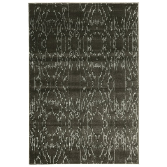 Linon Home Décor Prisma Area Rug Collection, Charcoal and White, 8' x 10.33'