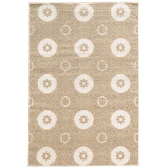 Linon Home Décor Prisma Area Rug Collection, Lt Beige and White, 2' x 3'