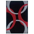 thumbnail image 1 of Linon RUG-CU0523 1 ft. 10 in. x 2 ft. 10 in. Corfu Loomed Indoor Area Rug - Black & Red, 1 of 2