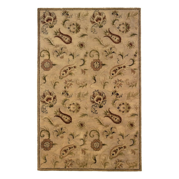 Linon RUG-SLSG4181 8 x 11 ft. Southern Living Ashton Tufted Indoor Area Rug - Pale Gold