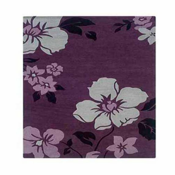 Linon RUG-TATO0281 8 x 10 ft. Trio with Twist Hand Tufted Area Rug - Eggplant & Ivory
