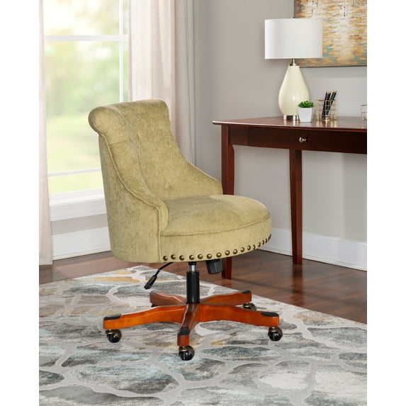 Linon Ragan Task Chairs with Adjustable Height and Swivel, 275 lb. Capacity, Green