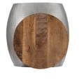thumbnail image 1 of Linon Reid Metal and Wood Drum Side Table with Storage in Silver, 1 of 8