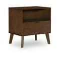 thumbnail image 1 of Linon Reid Mid-Century Single Drawer Nightstand, Medium Brown, 1 of 19