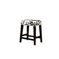 thumbnail image 1 of Linon Renner 24" Saddle Backless Counter Stool, Black/Black Microfiber Cow Print, 1 of 8