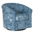 thumbnail image 1 of Linon Rhea Fully Upholstered Coastal Swivel Club Chair in Blue Seashell Pattern, 1 of 9
