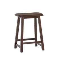 Linon Rickard 24" Backless Indoor Saddle Seat Counter Stool, Dark Brown