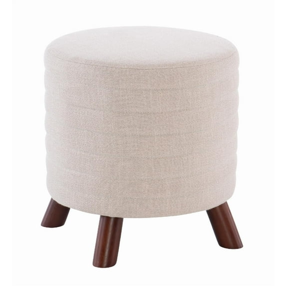 Linon Rivard Round Stool With Beige Finish ST009BGE01U