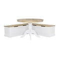 thumbnail image 1 of Linon Romero Backless Corner Dining Nook with Table and Bench, Natural/White, 1 of 15