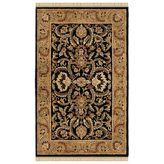Linon Rosedown Collection Area Rug-Color:Black/Gold,Size:4' x 6'