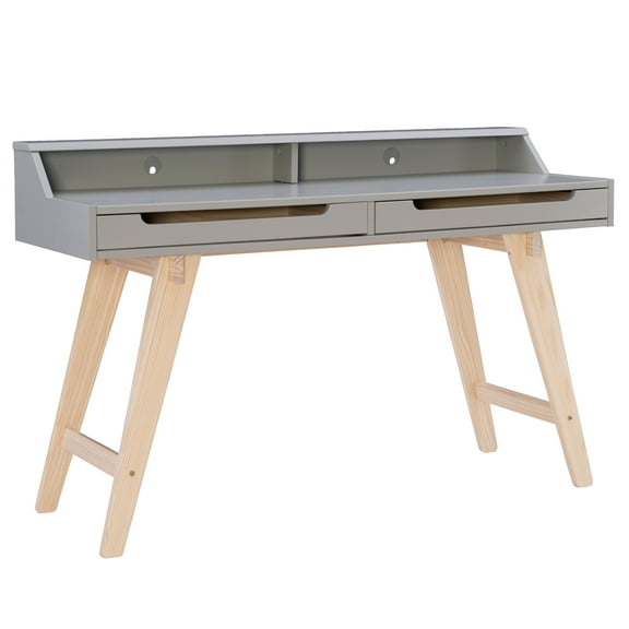 Linon Rosemont Transitional 2-Drawer Writing Desk, Natural/Gray