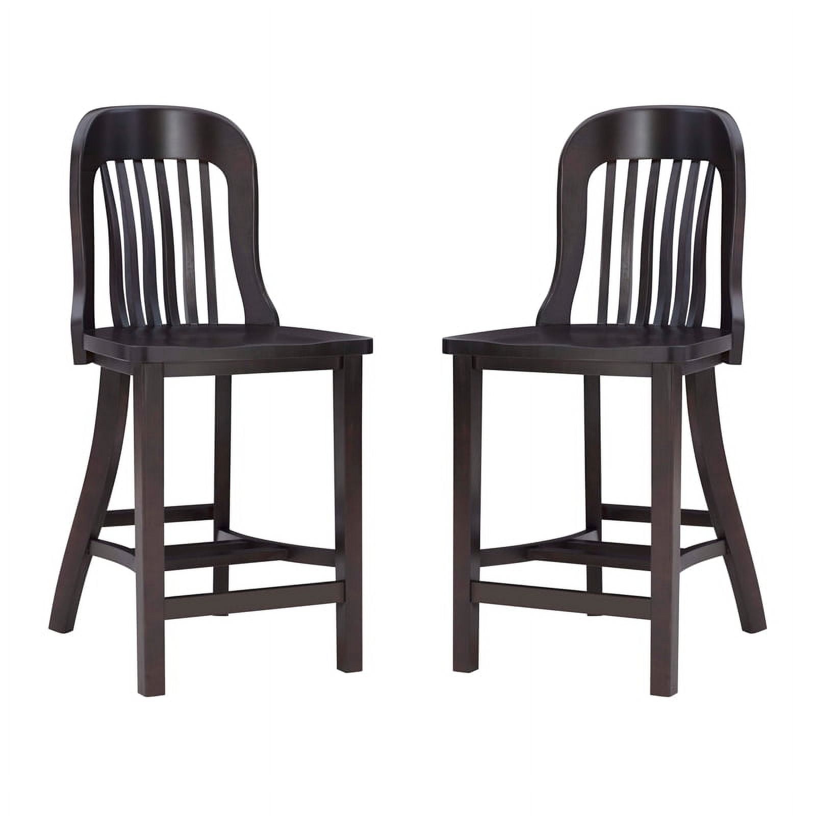 Linon Roxana Wood Commercial Grade Set of Two Counter Stools in Brown ...
