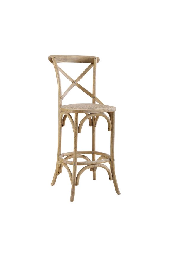 Roxy 24" Indoor Counter Stool with Rattan Seat, Graywash