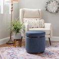 thumbnail image 1 of Linon Rue Sherpa Storage Ottoman Blue Grey Wood Finish, 1 of 5