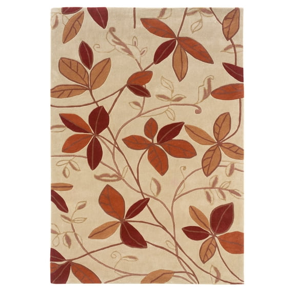 Linon Rugs Trio Rectangular Area Rug in Garnet and Orange-1'10" x 2'10"