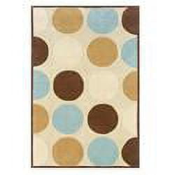 Beige and Blue Tufted Synthetic 8' x 10' Area Rug