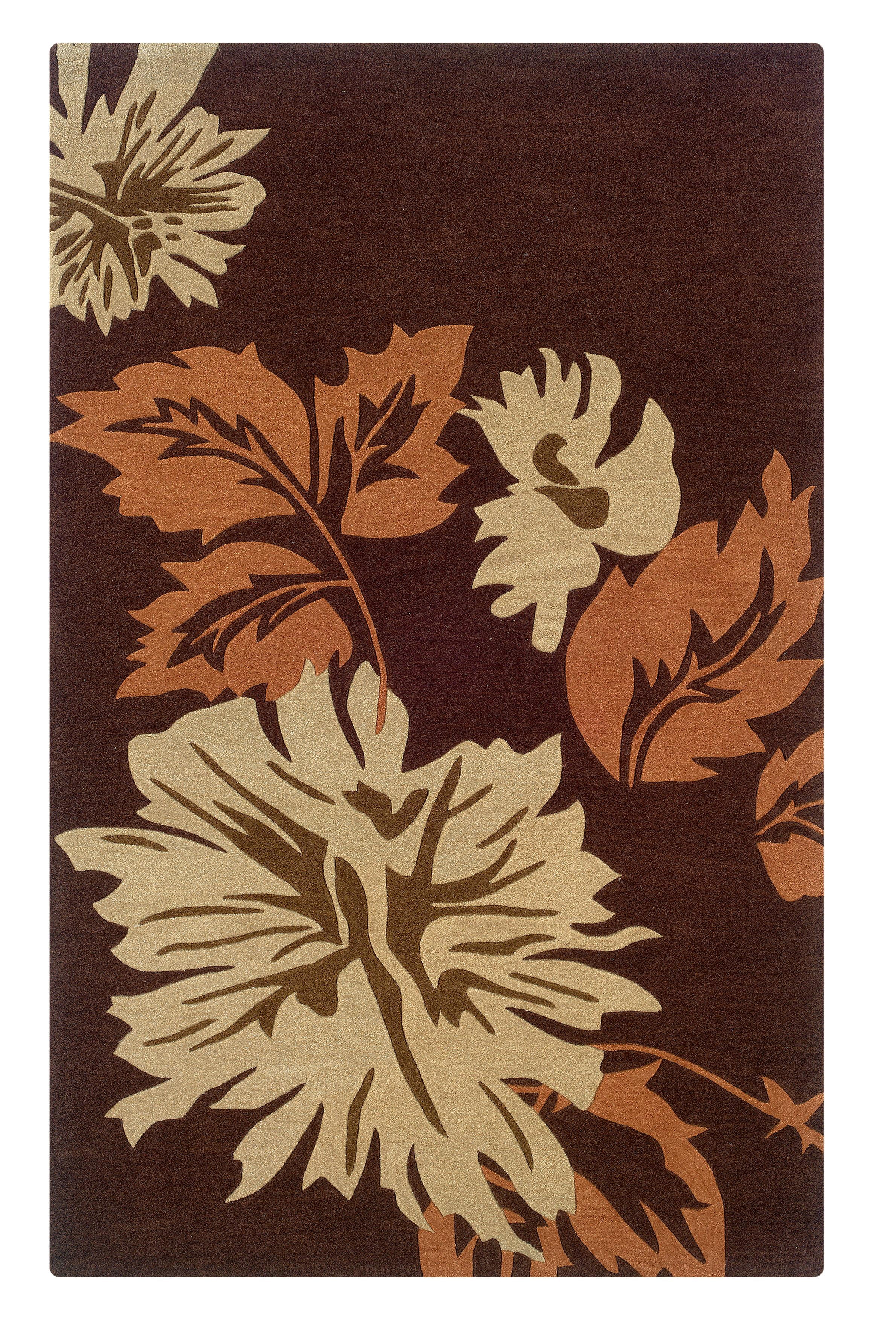 Linon Rugs Trio With A Twist Rectangular Area Rug in Chocolate-5' x 7 ...