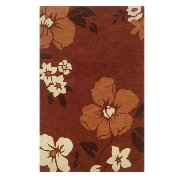 Linon Rugs Trio With A Twist Rectangular Area Rug in Rust and Pumpkin-1'10" x 2'10"