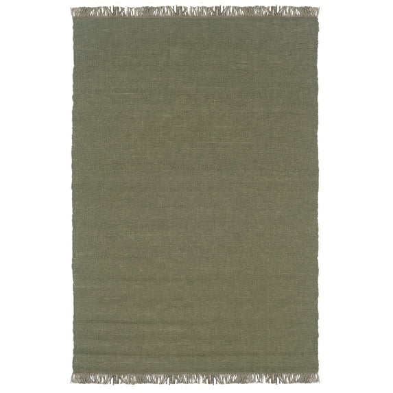Linon Rugs Verginia Berber Rectangular Area Rug in Olive-7'10" x 10'4"