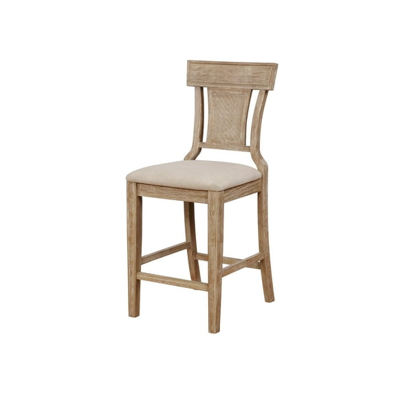 Linon Rylan 26" Seat Counter Stool, Rustic Graywash/Beige