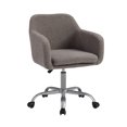 thumbnail image 1 of Linon Rylen Mid Back Task Chair with Adjustable Height and Swivel, Silver/Gray Sherpa, 1 of 10