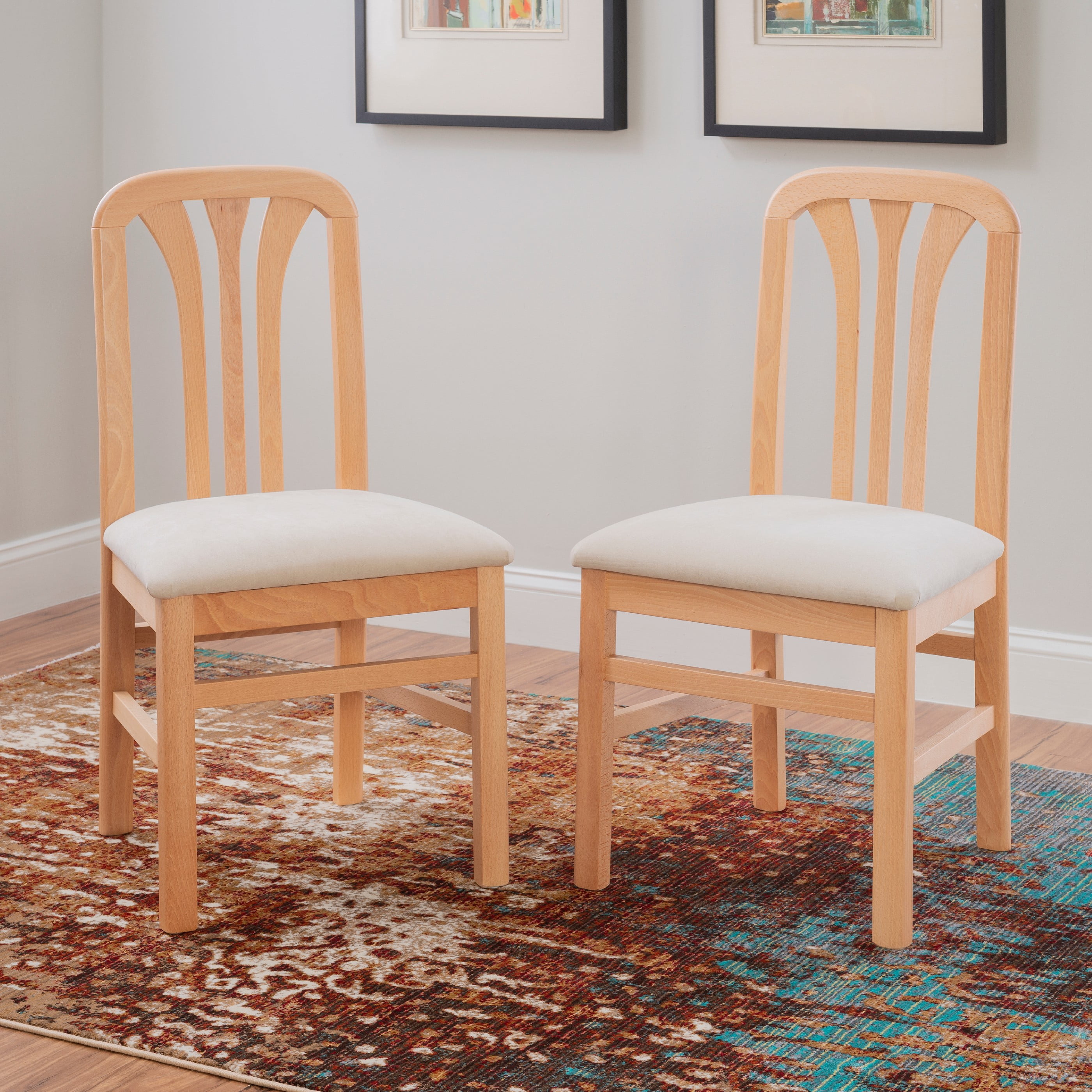 Linon Ryley Dining Chair, Set of 2, Natural/White