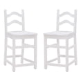 thumbnail image 1 of Linon Saco Wood Commercial Grade Set of Two Counter Stools in White, 1 of 16