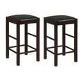 thumbnail image 1 of Linon Salene 25" Backless Counter Stools, Set of 2, Espresso/Brown Faux Leather, 1 of 9