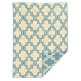 thumbnail image 1 of Linon Salonika Quatrefoil Reversible Woven Wool 5'x8' Rug in Light Blue, 1 of 3