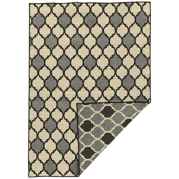 Salonika Reversible Trellis Grey 5X8
