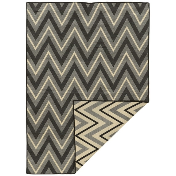 Salonika Reversible Zigzag Grey 5X8