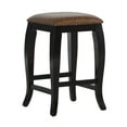 thumbnail image 1 of Linon San Francisco Backless Wood Counter Stool, 24" Seat Height, Wenge Finish Finish with Caramel Fabric, 1 of 5