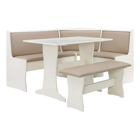 Linon Sanford Wood Storage Dining Nook in Tan
