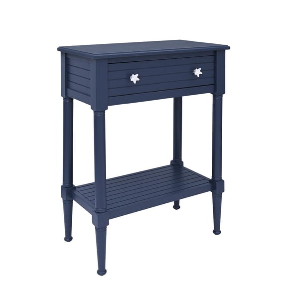 Linon Seaboard Accent Table With Navy Finish AC132NAVY01U