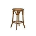 thumbnail image 1 of Linon Seannie 24.25" Round Backless Counter Stool, Walnut/Natural Rattan, 1 of 9