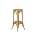 thumbnail image 1 of Linon Seannie 30" Round Backless Barstool, Brown/Natural Rattan, 1 of 14