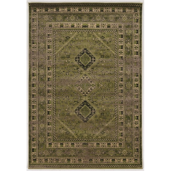 Linon Home Décor Serape Area Rug Collection, Green and Ivory, 8' x 10.6'
