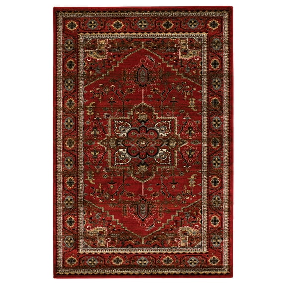 Linon Serape Oriental Traditional Area Rug, Orange, 8' x 10.6'