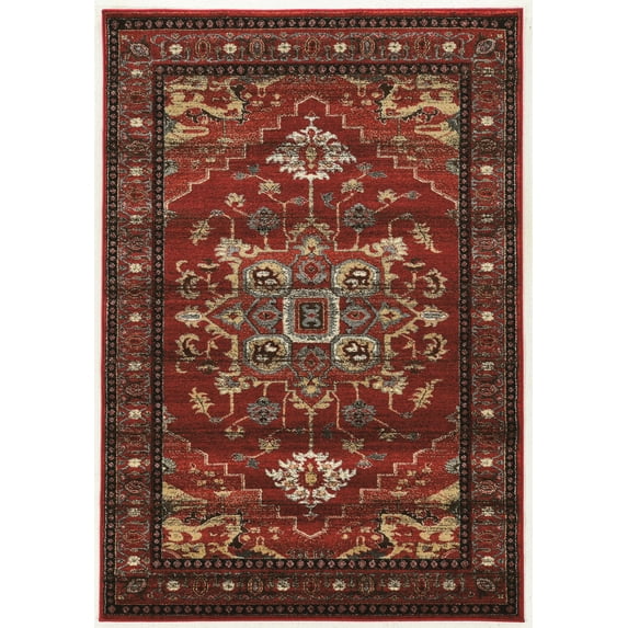 Linon Serape Traditional Area Rug, Orange, 8' x 10.6'