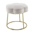 thumbnail image 1 of Linon Seraphina Vanity Stool, 17.75" Seat Height, Gold Finish with Light pink Velvet Fabric, 1 of 11