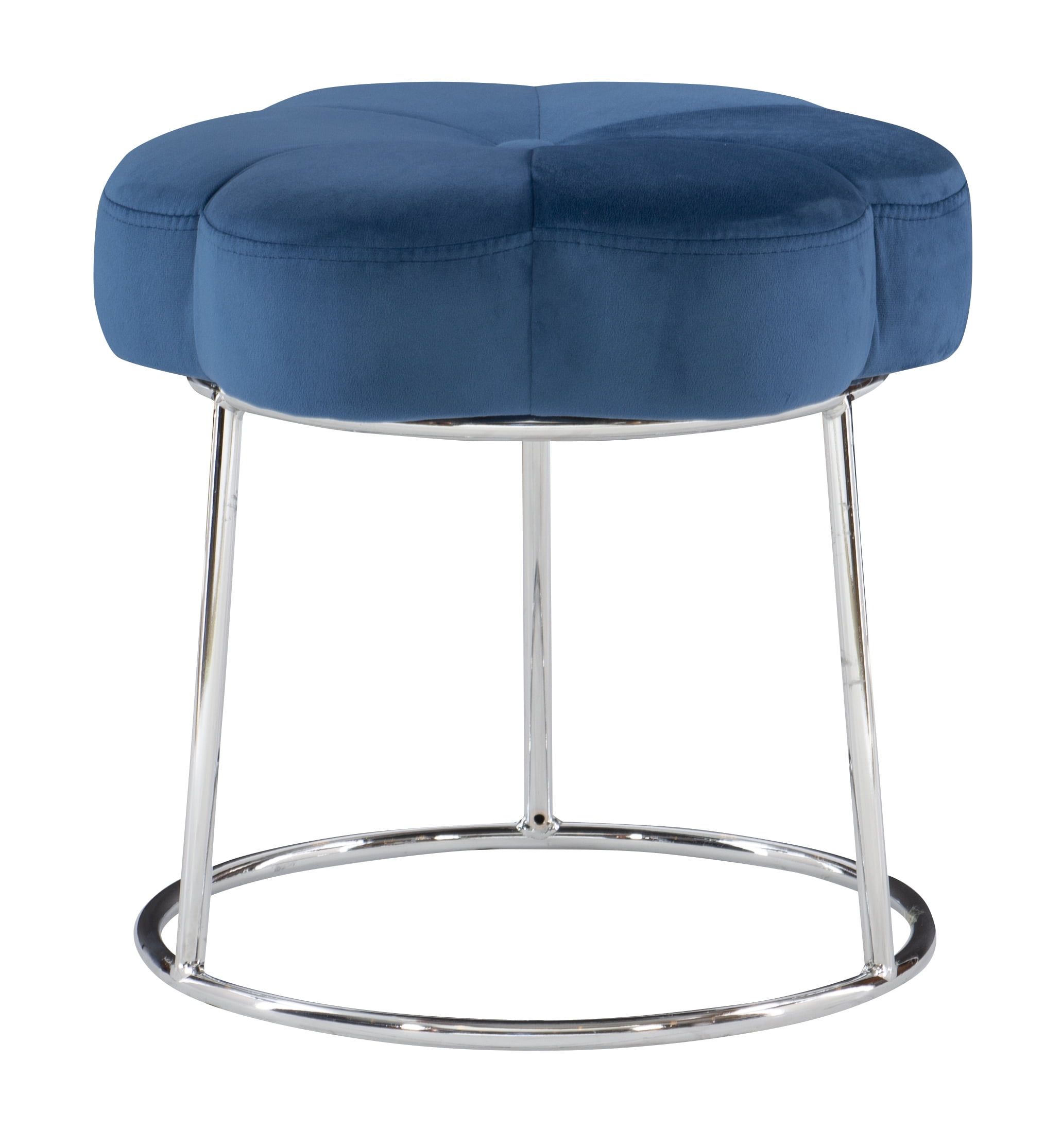 Linon Seraphina Accent Vanity Stool, Navy Blue