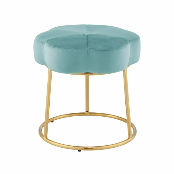 Linon Seraphina Vanity Stool - Gray Velvet