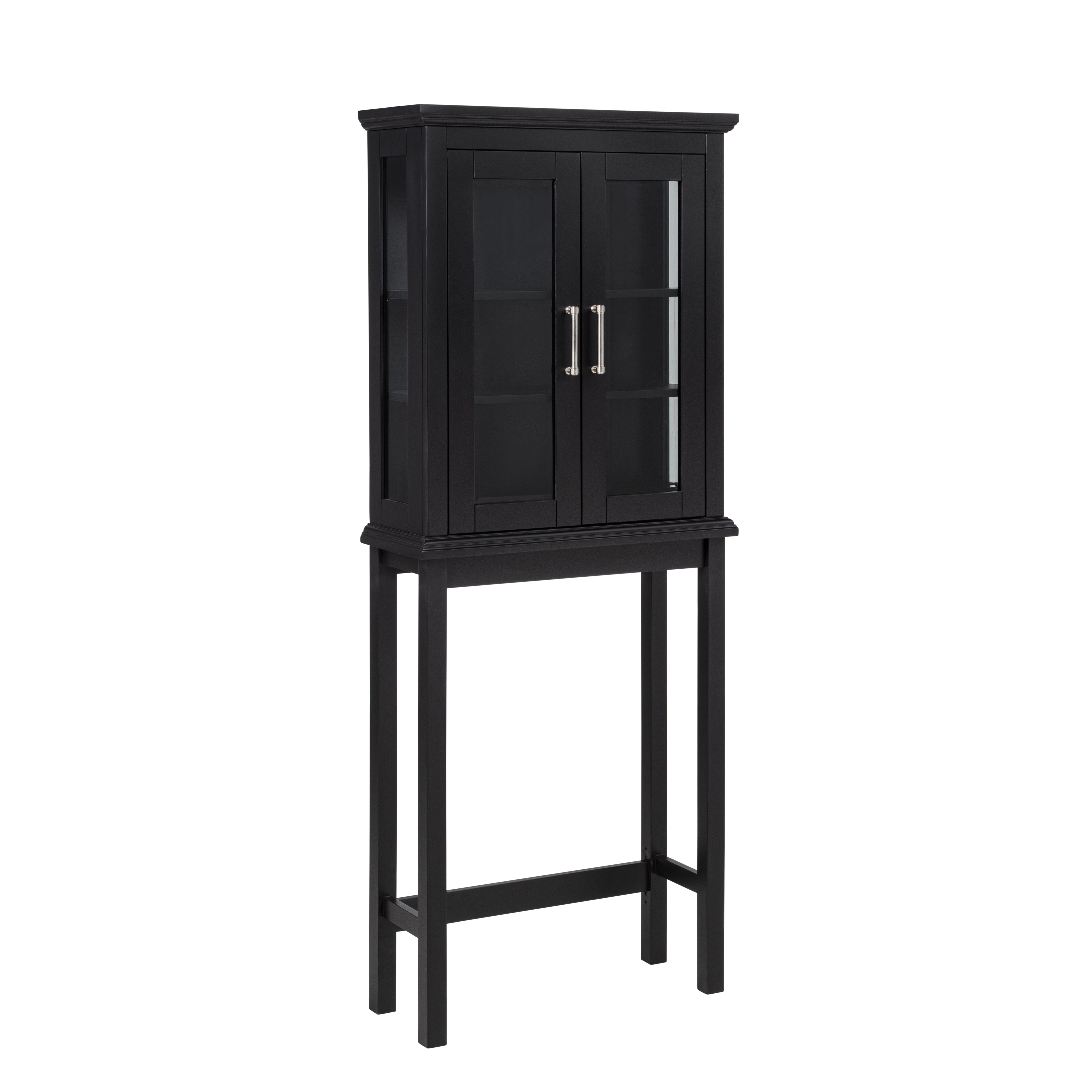 Linon Serenity Black Over the Toilet Bathroom Space Saver