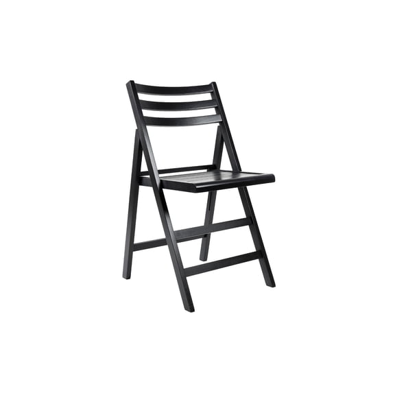 Linon Shane Folding Wood Dining or Side Chair, Set of 2, Black