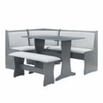 thumbnail image 1 of Linon Sibert Corner Storage Dining Nook, Table and Bench Set - Gray/Light Gray Faux Leather, 1 of 9