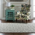 thumbnail image 1 of Linon Silhouette Greek Key Hand Hooked Wool 1'10"x2'10" Rug in Gray, 1 of 3