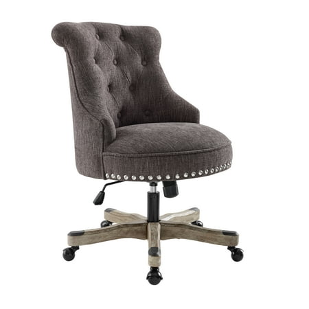 Linon Sinclair Manager's Chair with Adjustable Height & Swivel, 275 lb. Capacity, Charcoal Gray