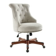 Linon Sinclair High Back Office Chair with Adjustable Height & Swivel, 275 lb. Capacity, Natural