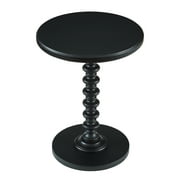 Linon Spectrum 18.5" Round Spindle Accent Table in Black Painted Wood